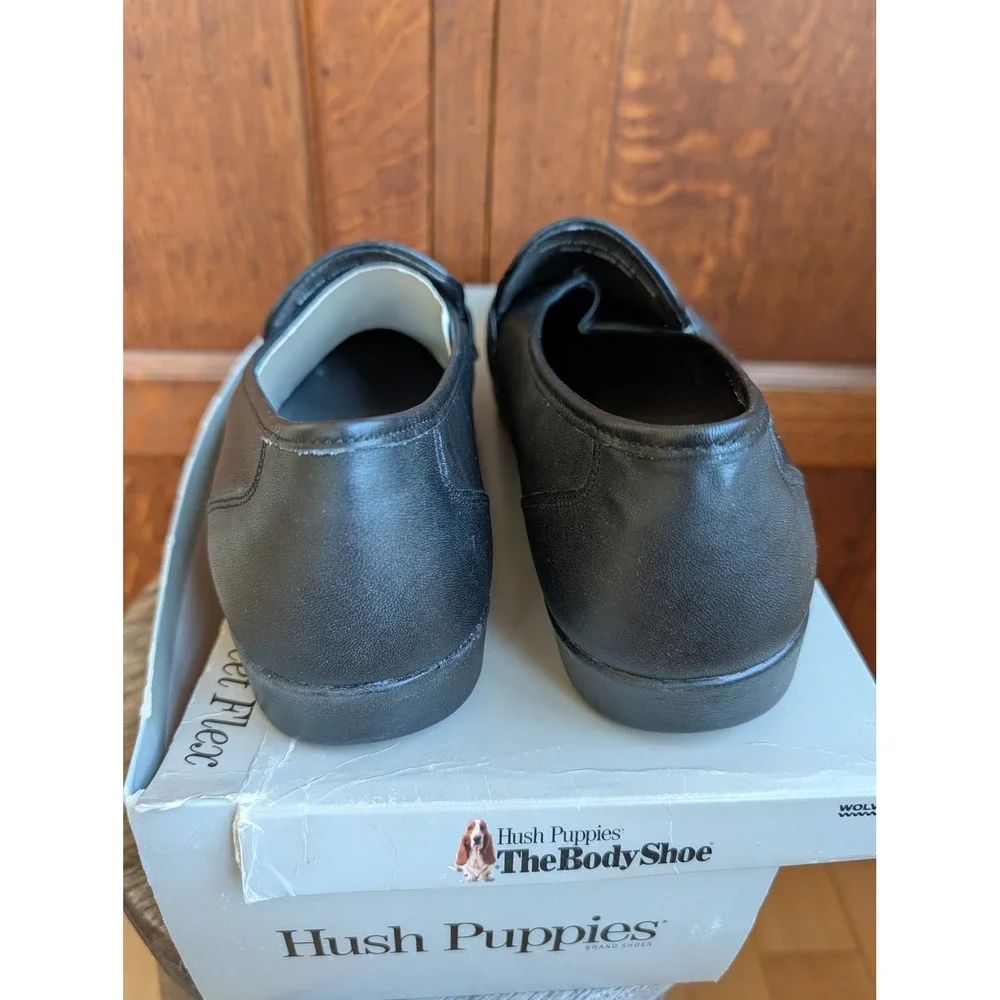 Hush Puppies The Body Shoe Eastwood Black Leather Penny Loafers Mens 11 W 18733